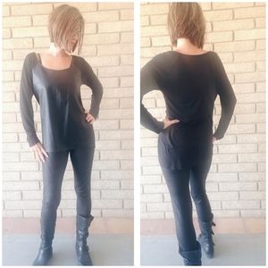 Faux Black Leather Tunic